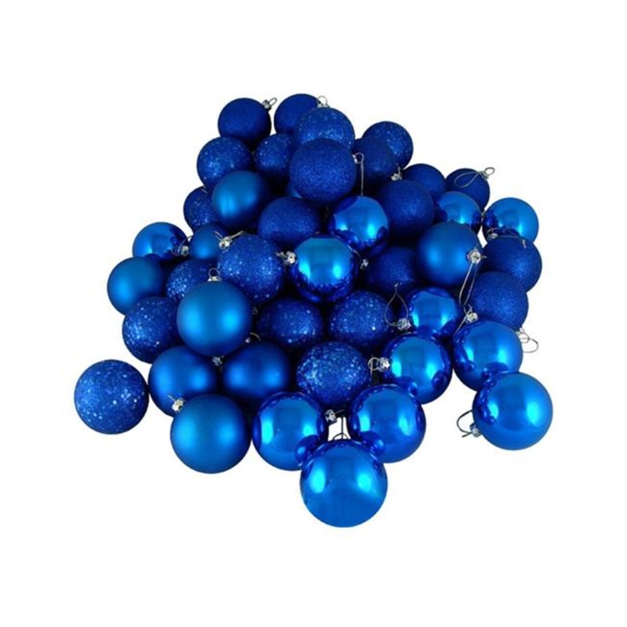 Northlight 32280353 2.5 in. 4-Finish Shatterproof Christmas Ball Ornaments, Lavish Blue - 24 Piece